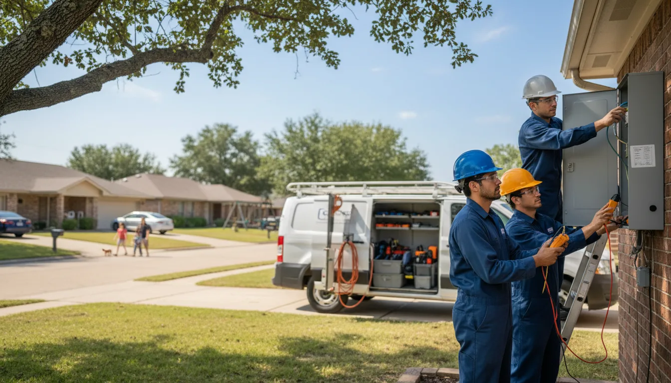 Certified electrician providing emergency electrical services in Krum, TX